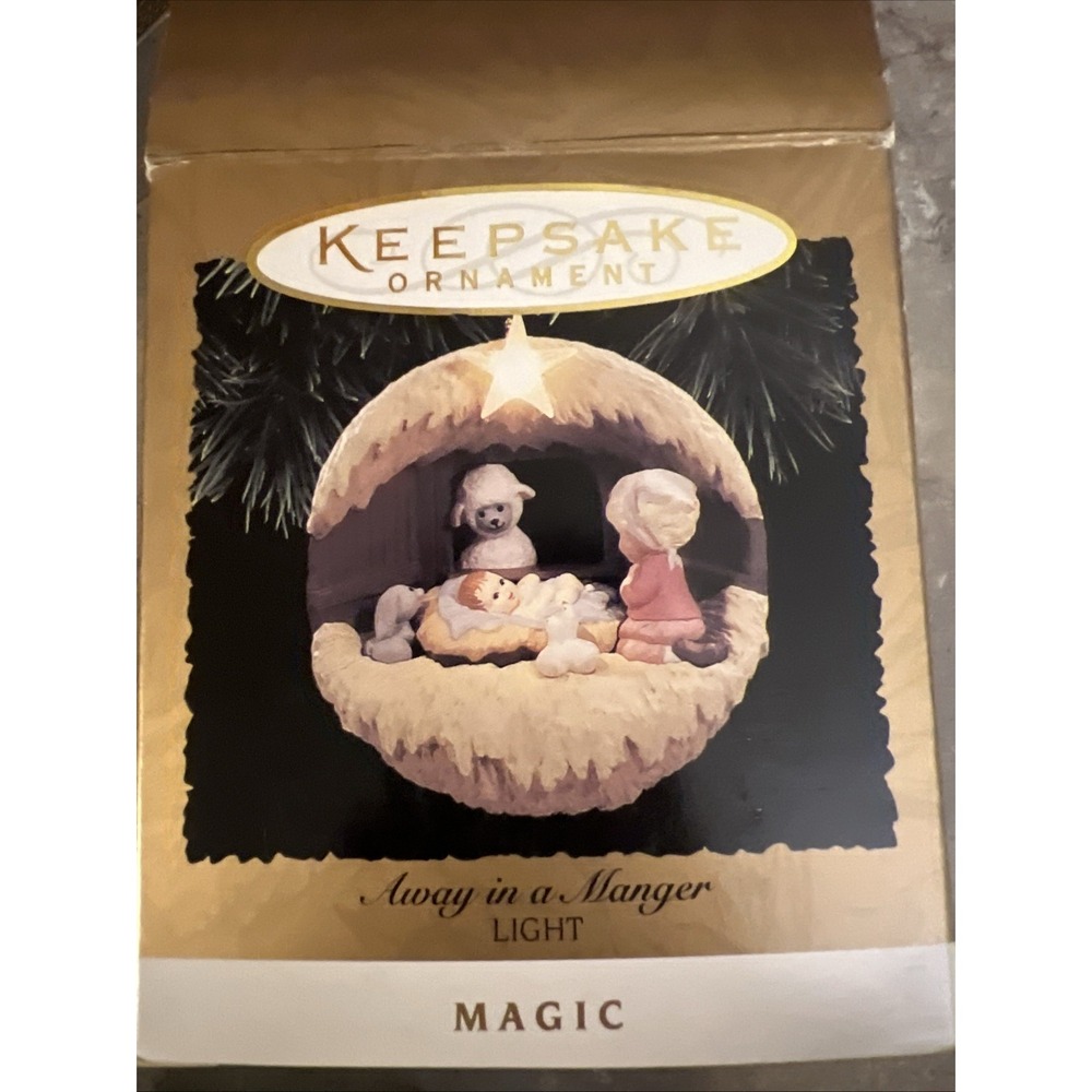 1994 Hallmark Keepsake Away in a Manger LIGHT MAGIC Ornament